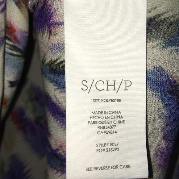 CAbi plume tunic top size S multicolor feathers - Picture 7 of 7